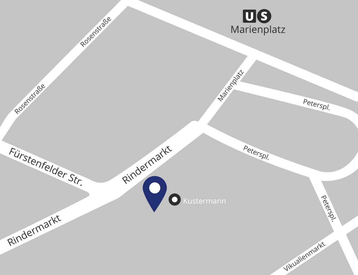 Karte mit Standortmarkierung des Diabetes Zentrums München